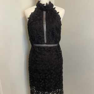Black Halter Lace Dress